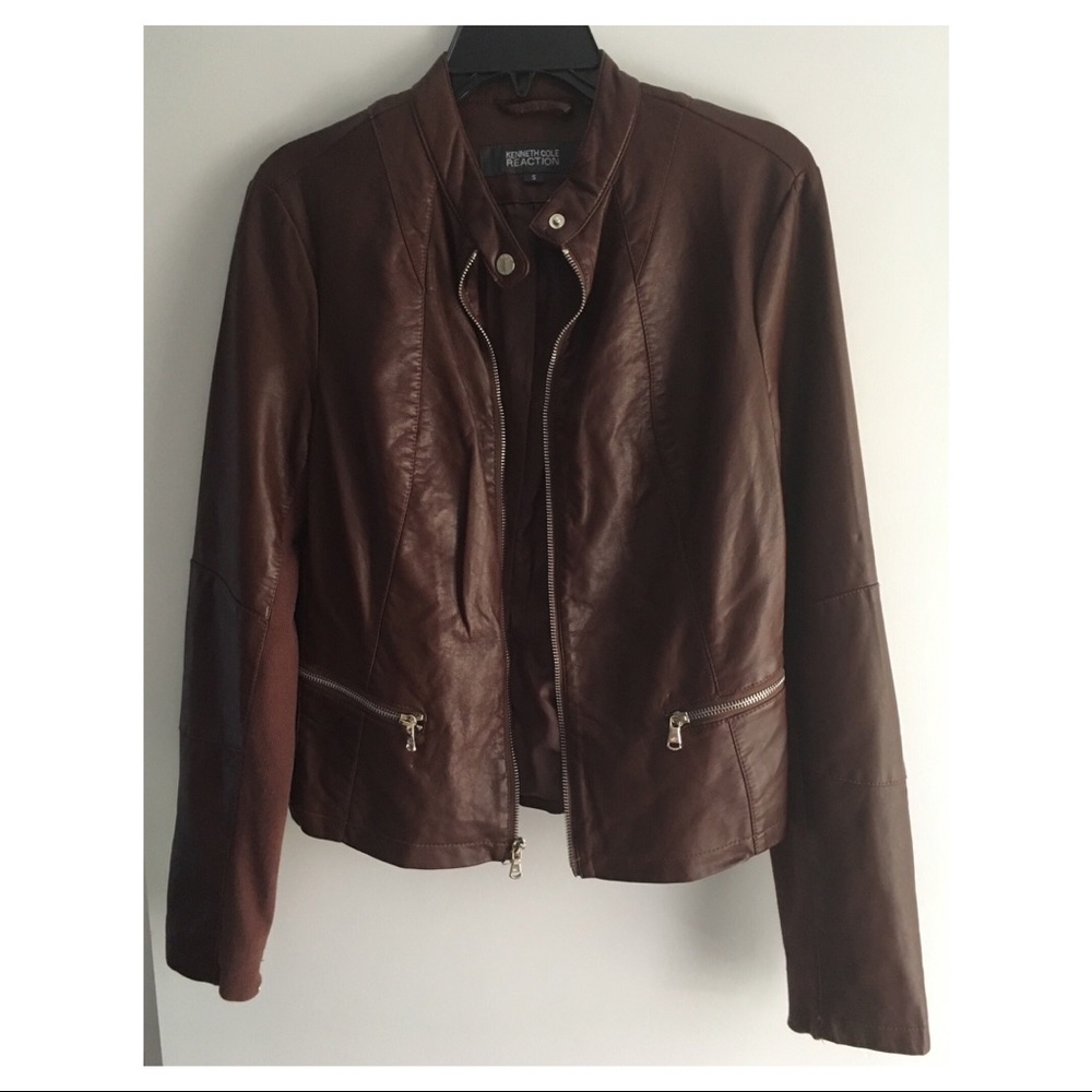 Kenneth cole reaction leather jacket size S